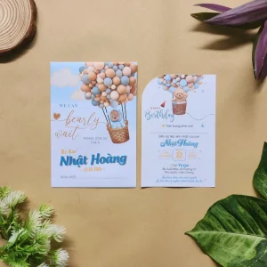 Thiệp thôi nôi sinh nhật cho bé cực cute