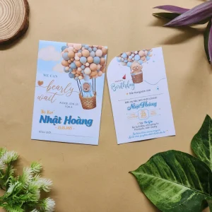 Thiệp thôi nôi sinh nhật cho bé cực cute