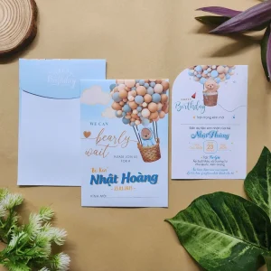 Thiệp thôi nôi sinh nhật cho bé cực cute