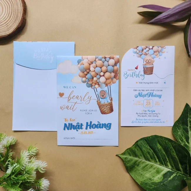 Thiệp thôi nôi sinh nhật cho bé cực cute