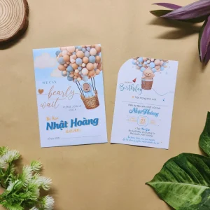 Thiệp thôi nôi sinh nhật cho bé cực cute